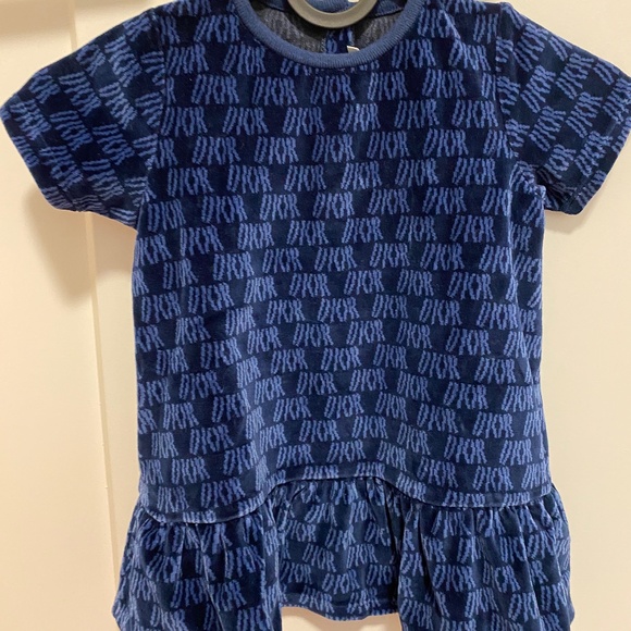 Baby Dior Blue Velvet Jacquard Dress - 18 months - Picture 1 of 2